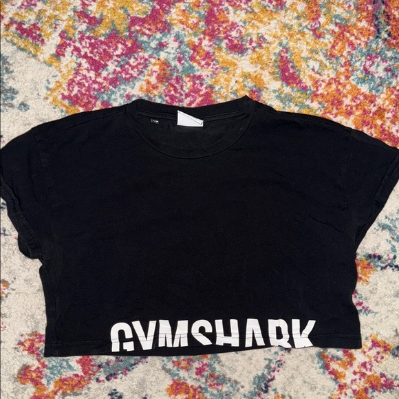 Gymshark Black Cropped Logo Tee - Picture 2 of 2